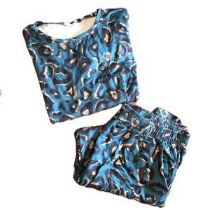 Teal Animal Print Pajamas